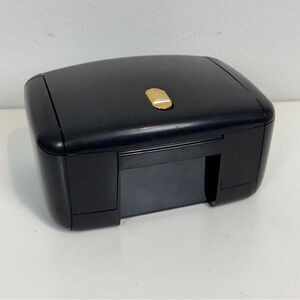 Vintage The Jewel Kit Large Folding Black Jewelry Box Mirror 80s